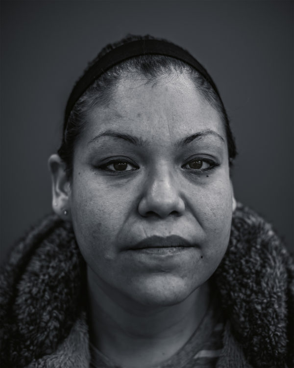 A portrait photograph of a homeless woman in Regina, Saskatchewan