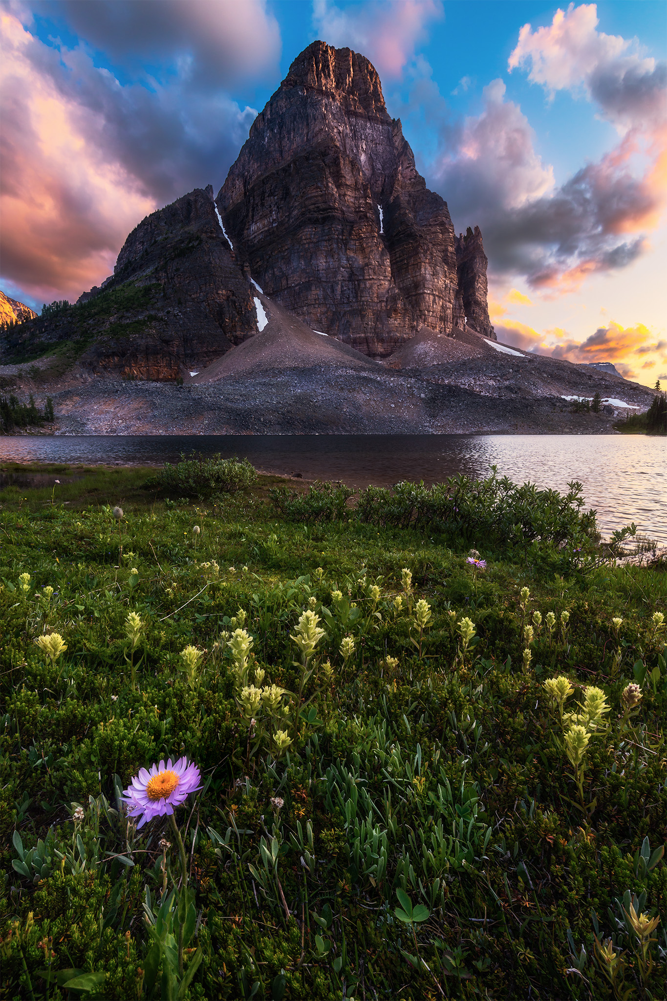 Landscape Photography of Sunburst Peak in Mt. Assiniboine Provincial Park in the Canadian Rockies, British Columbia