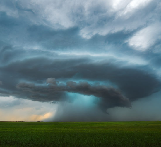 A supercell thunderstorm near Central Butte, Saskatchewan