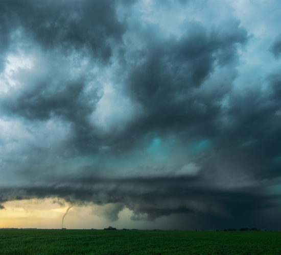 A supercell thunderstorm with a tornado in Saskatchewan, Canada