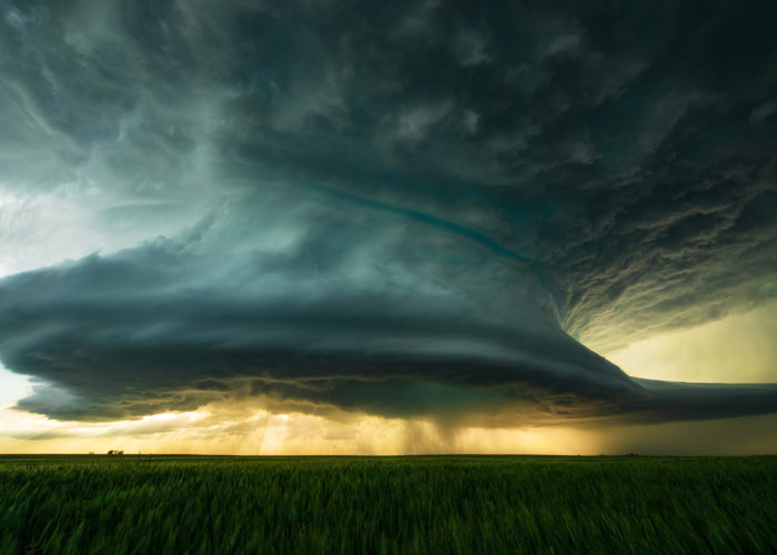 A supercell thunderstorm turned mothership in Saskatchewan, Canada