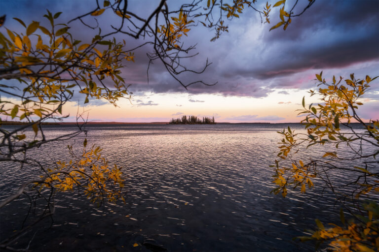 Sunset over one of the islands in Lac La Ronge