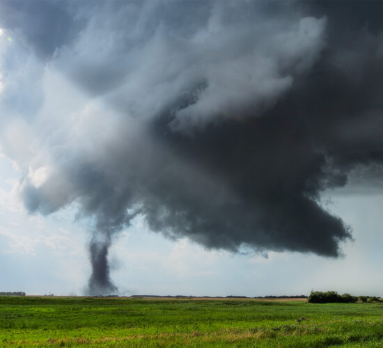 A storm photograph of an EF-2 tornado near Frobisher, Saskatchewan on June 19, 2025