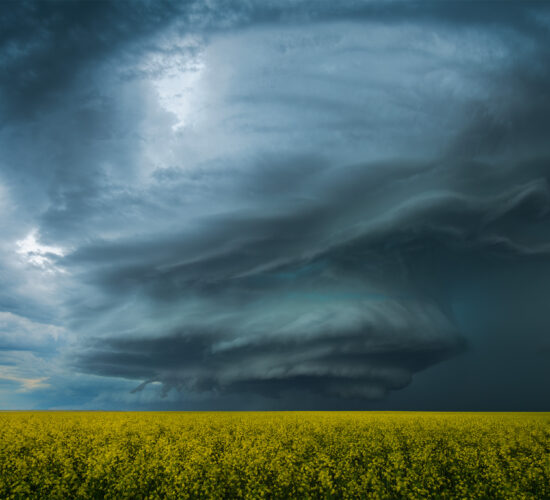 A storm photograph of the structure of the Radville, SK storm on July 3, 2026