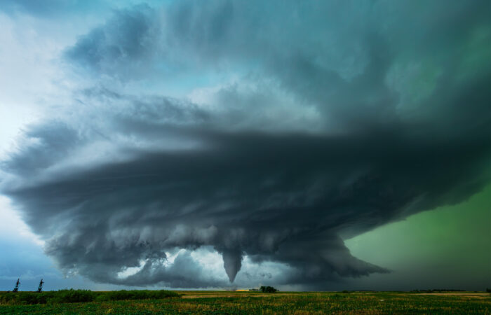 Storm photography of the Oxbow EF-3 tornado from June 9, 2026