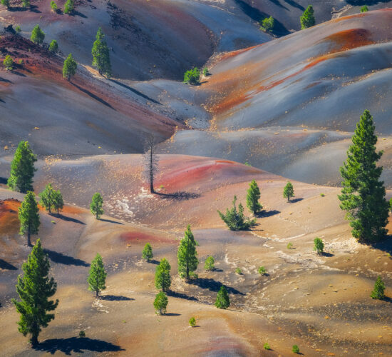 An intimate landscape photograph of the Painted Dunes from Lassen Volcanic Park